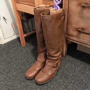 Tall faux leather boots